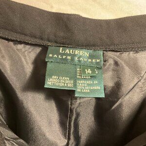 Lauren Ralph Lauren-Women's 100% Worsted Wool, Dress Pants, Cuffed, Black Sz 14